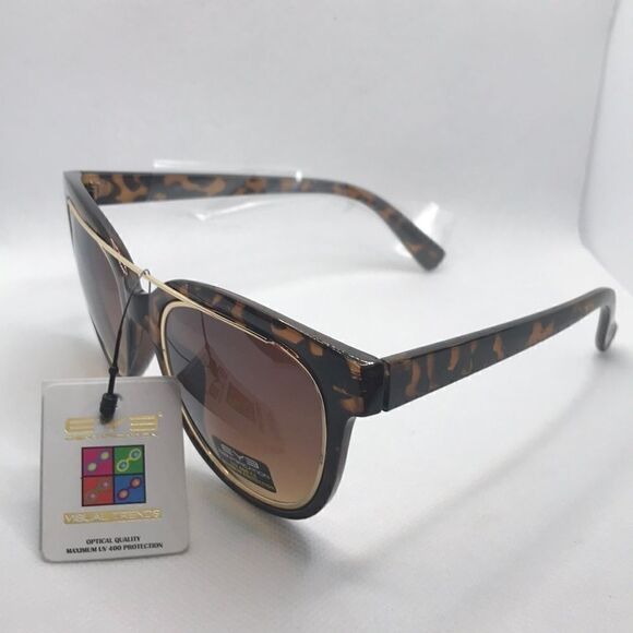 Eyedentification Brow Bar Tortoise Frame Amber Lens Sunglasses - Picture 1 of 3